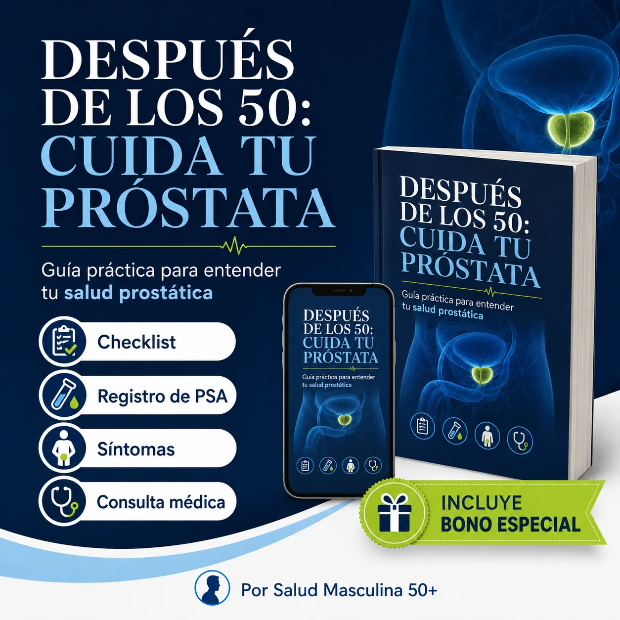 Portada de la guía principal Después de los 50: cuida tu próstata